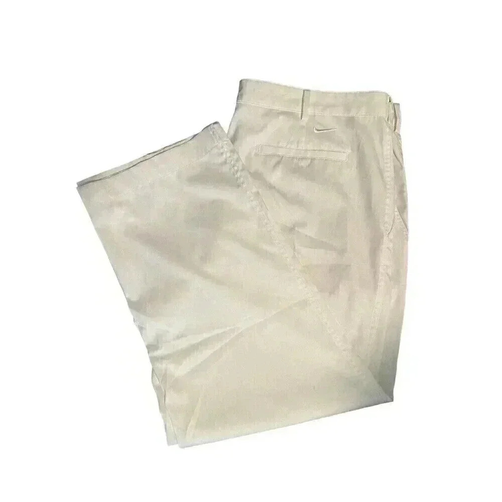 Nike Golf Pants Men’s 38x30 Dri Fit Performance White Flat Front Poly Blend